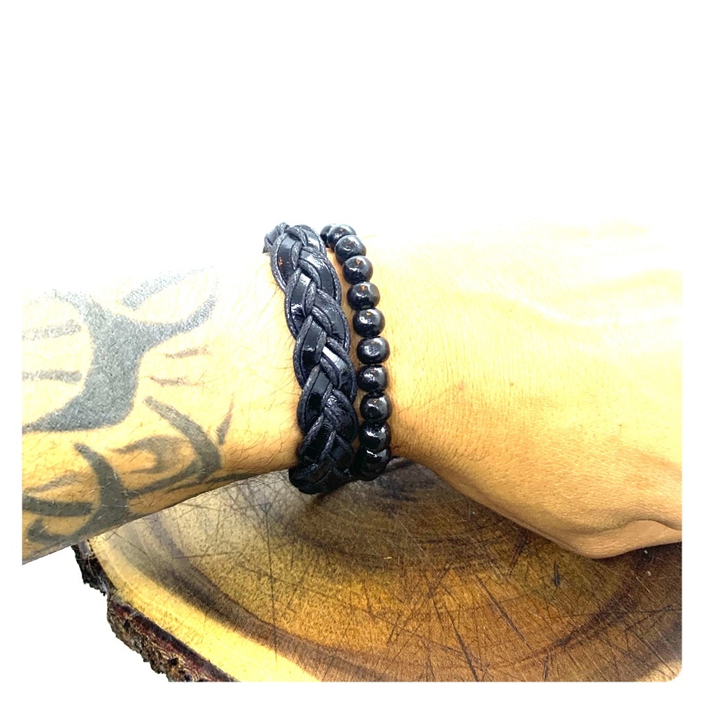 “Two” Leather Bracelets.